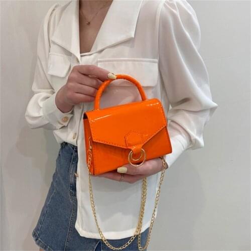 Mini Small Square bag 2022 Fashion New Quality PU Leather Womens Handbag Candy Color Chain Shoulder Messenger Bags Flip Clutch