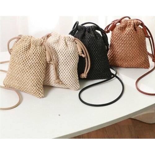 Fashion Women Beach Tote Handbag Ladies Rattan Straw Wicker Crossbody Bag Basket