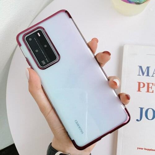 Fashionable Simple Plain Phone Case For Huawei Y8P Y7P Y6P Y5P 2020 Y6 Y7 Y9 2019 Case Electroplating Soft TPU Transparent Cover