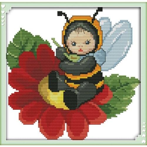 The baby bumblebee cross stitch kit animal 18ct 14ct 11ct count print canvas stitching embroidery DIY handmade needlework plus