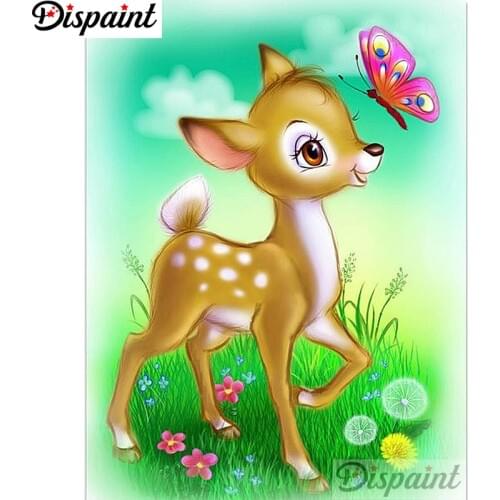 Dispaint Full Square/Round Drill 5D DIY Diamond Painting "Cartoon deer" Embroidery Cross Stitch 3D Home Decor A12273