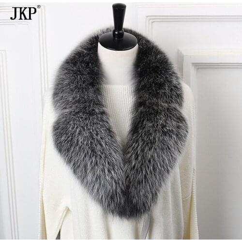 2020 New Bestseller Natural Fox Fur Collar Scarf 90cm Winter Womens Authentic Fox Fur Collar Warm Scarf