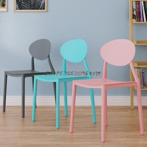 Plastic backrest chair modern minimalist desk home computer chair net red ins wind makeup stool Nordic creativity