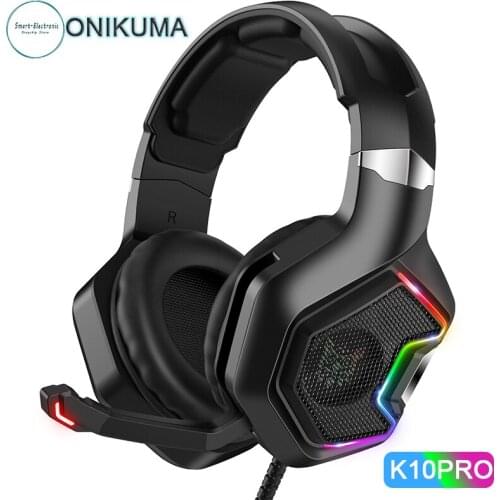 ONIKUMA K10Pro Professional Gaming Headset Noise Cancellation For PC/PS4/XBOX Wired Headset With LED Backlight MIC For Gamer