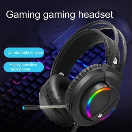 K1 RGB LED Light USB Wired Headphone Luminous Gaming Headset Earphones for Desktop Computer Laptop Wired Headset Headphones