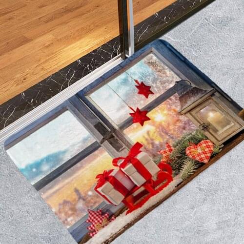 Christmas Mat Creative 3D Printing Hallway Carpets and Rugs for Bedroom Living Room Carpet Kitchen Bathroom Anti-Slip Floor Mats