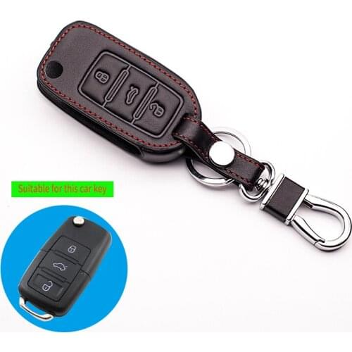 Car styling, leather key case for VW golf 4 5 6 cc bora for Skoda Octavia A5 Yeta Fabian public key Jetta MK6 Tiguan Passat