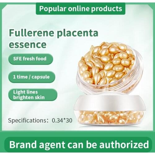 30pcs/Bottle Placenta Extract Capsules Essence Moisturizing Anti-aging Face Serum Spot Removing Whitening Cream Facial Essences