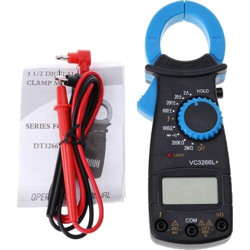 VC3266L+ Digital Clamp Multimeter Digitale AC/DC Voltage Amp Ohm Electronic Tester Meter Digital Clamp Multimeter+Test cable