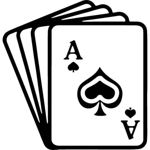 Fun Entertainment Poker Spades A Exquisite Decals Car Window Stickers Personalized Pvc Waterproof Decals Black/white, 15cm*15cm