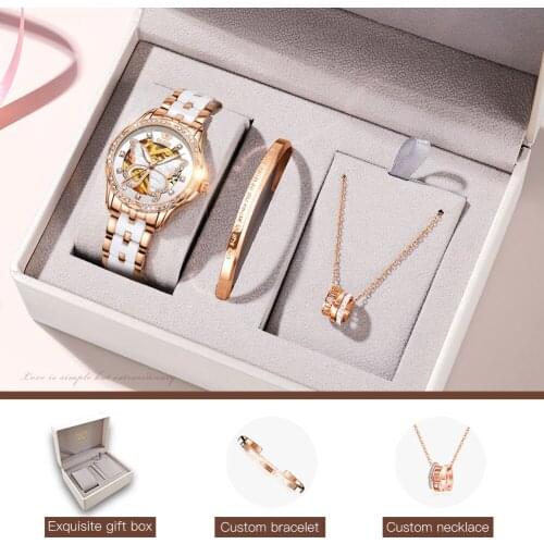 OLEVS Mechanical Womens Wrist Watch 2020 Fashion Luxury Waterproof Automatic WristWatch Gifts for Ladies