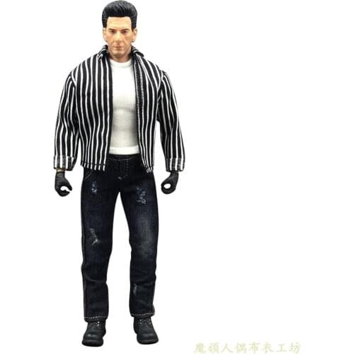 1/12 Male Soldier Clothes Trend Plaid Shirt Jeans Toy suit 6 inch Action Figure Doll