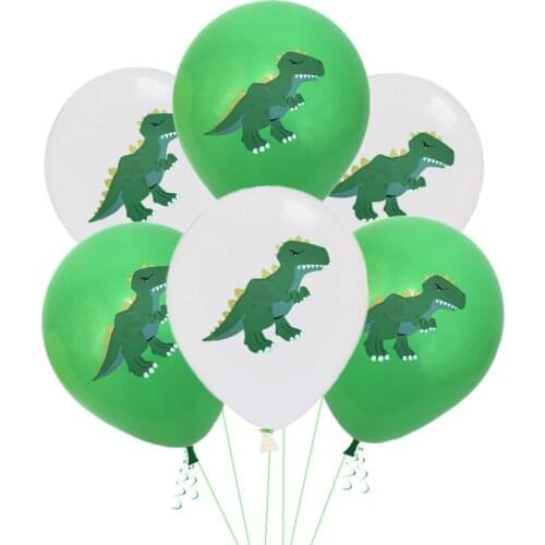 10Pcs 12inch Green Dinosaur Helium Balloons Dino Theme Party Decor Latex Ballons Kids Birthday Globos Baby Shower Party Supplies