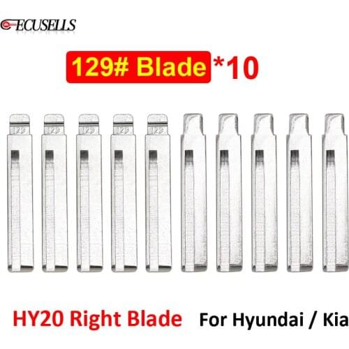 10Pcs/Lot #129 Flip Remote Car Key Embryo Uncut HY20 Right Blade Metal Blank Uncut KD Key Blade For Hyundai For Kia