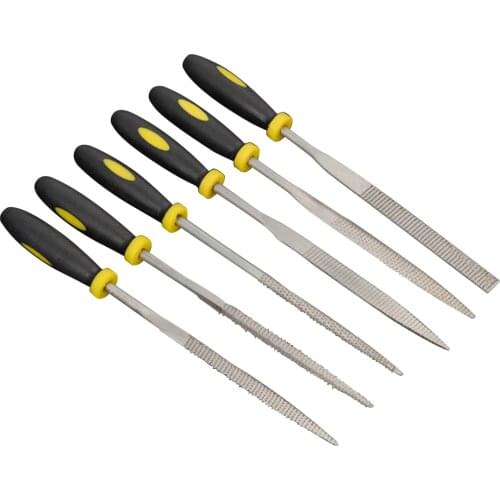 6 Pcs Wood Carving Tool Mini File Set Microtech Needle Rasp Woodworking Files Hobby Hand Diy Folder Metal Filing Flat Tool 14cm