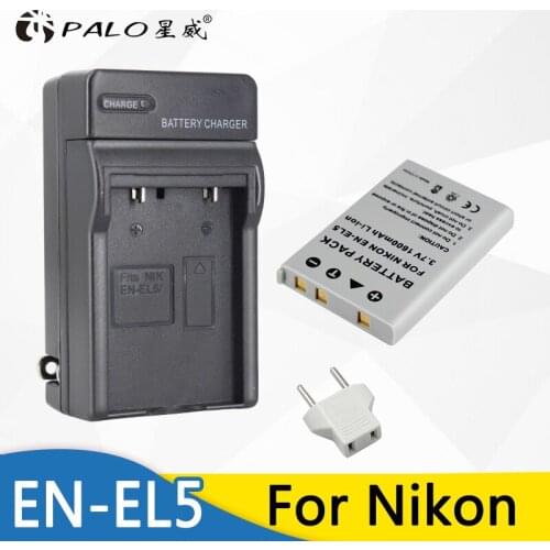 PALO batteries Digital camera battery EN-EL5 ENEL5 EN EL5 + Charger for NIKON COOLPIX P510 P530 3700 4200 5200 5900 S10 P4 P3