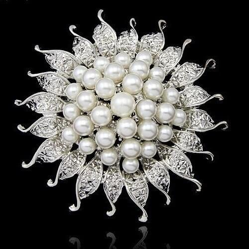 DHL Free Shipping High Quality Faux Pearl Flower Vintage Brooch Cheap Price Express free shipping