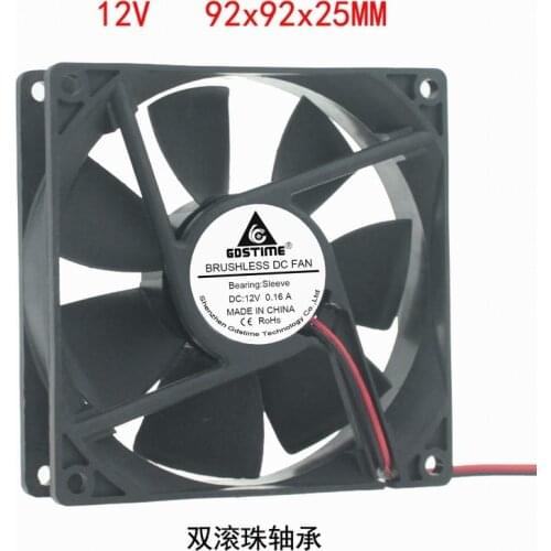 DC12V 24V 48V 2pin 9225 9cm 90mm 92*92*25 dual ball bearing silent Brushless Cooling Fan