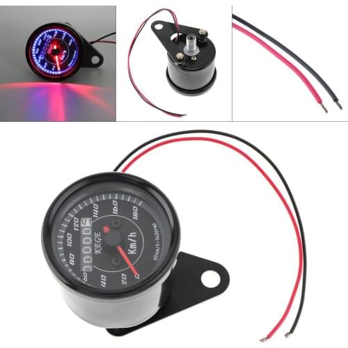 Motorcycle Refitting Odometer 0-180 km/h 12V Stainless Steel Retro Car Odometer Motorcycle Accessories with LED for Motorbikes