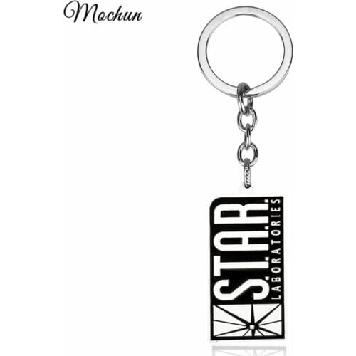 MQCHUN Keychain S.T.A.R. Laboratories Logo Black Enamel Metal Key Chain llaveros porte clef Ring