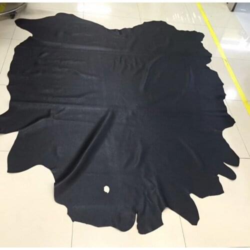 Black soft Genuine lichi texture cow leather whole piece