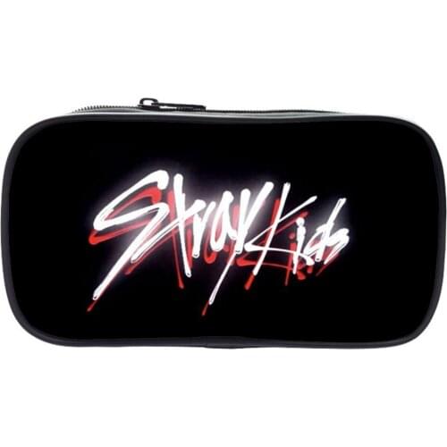 Stray Kids Pencil Case Singer Large-capacity Pen Case Boy Girl Zipper Pen Bag Students Pencil Box Children Stationery Bags Gifts