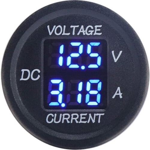 DC 9V to 48V 0-10A Digital Voltmeter Ammeter Voltage Current Meter LED Display for 12V 24V Electric Motorcycle Car Blue
