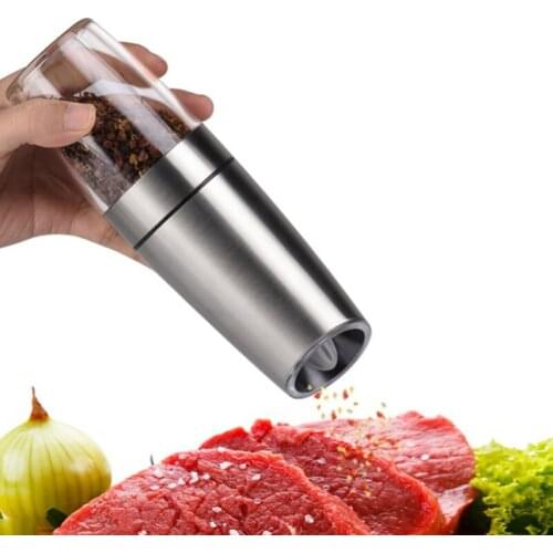 Electric Pepper Grinder LED Light Kitchen Grinding Bottles Tools Salt Pepper Mill Seasoning Grind Tool Automatic Mills
