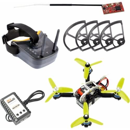 FPVEGG PRO 130mm Mini FPV Indoor Racer with Flysky Receiver I6 Remote TX Goggle Charger Battery Apron DIY Brushless Quadcopter