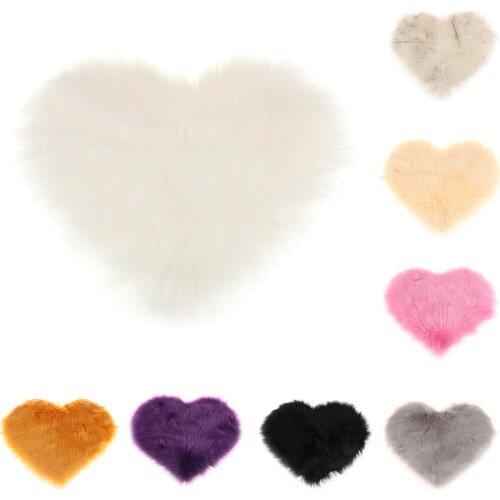 Heart Shape Shaggy Non Shed Sheepskin Area Rug Faux Fur Rug Sofa Chair Cover