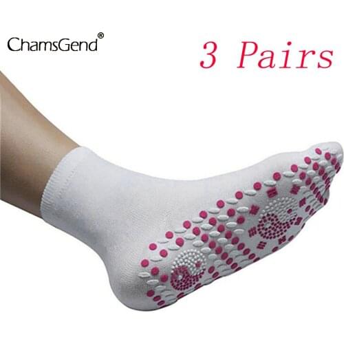 3 Pairs Magnetic Socks Unisex Self-heating Health Care Socks Tourmaline Magnetic Therapy Comfortable Breathable Foot Socks