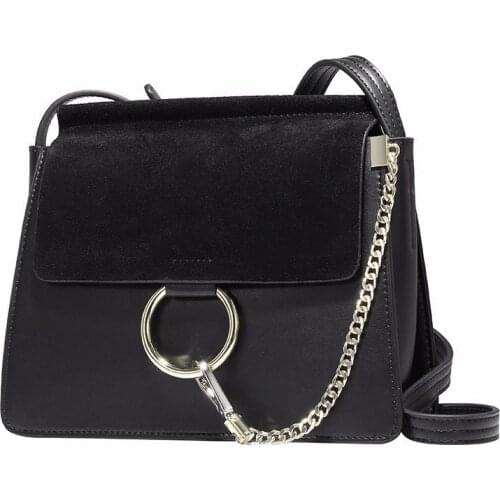 Frosting Cow Leather Shoulder Bags Womans Crossbody Metal Chain Small Messenger Female 2021 Vintage Oragan Style Ins Bag