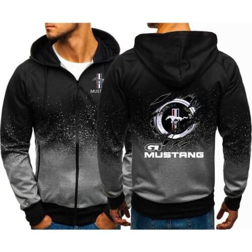 2020 Mens Jacket Zipper Punk Clothes Creative Design Mustang Man Casual Harajuku Gradient Color Hoodies Gradient Sweatshirts