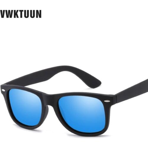 VWKTUUN New Sunglasses Men Polarized Sunglasses Men Driving Mirrors Coating Points Black Frame Eyewear Male Sun Glasses UV400