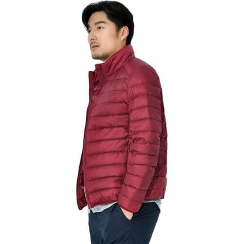 Size M-5XL Fall Down Jacket Mens Short Light and Thin Business Trend Trend Hooded Thick Warm White Duck Down Male Coat