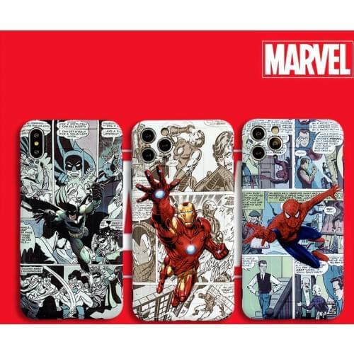Marvel Cartoon Iron Man Soft Silicone Phone Case for iPhone 12 11 Promax XR XS Max 7 8 Plus X Full Body Fashion Phone Back Cover