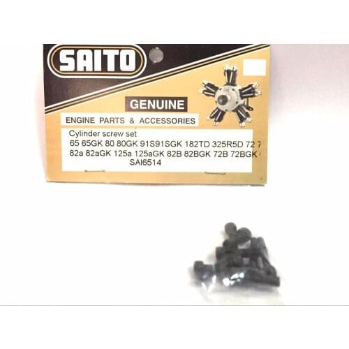 NEW SAITO SAI6514 ENGINE PARTS & ACCESSORIES Cylinder screw set 65 65GK 80 80GK 91S 182TD 325R5D72 82A 125A MADE IN JAPAN