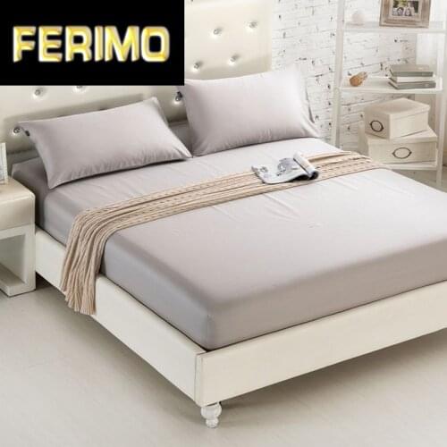 Fitted Sheet Mattress Cover Solid Color Sanding Bedding Linens Bed Sheets With Elastic Band Double Queen Size Bedsheet1.8*2 49