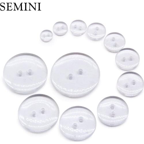 30pcs Sewing Buttons Black White Transparente Clear Shirt Button Sew Crafts small big transparent button Accessory Scrapbooking