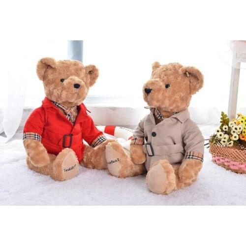About 40cm Dust coat teddy bear plush toy lovely bear doll gift w4658