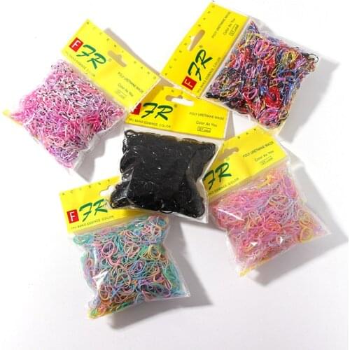 500/1000Pcs Colorful Small Disposable Elastic Hair Bands Girls Cute Scrunchie Ponytail Holder Rubber Band Kids Hair Accessories