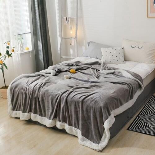 Grey Pure Color Throw Blanket Bed Cover Air Conditioning Warm Super Soft Flannel Blanket For Winter Car Travel d562