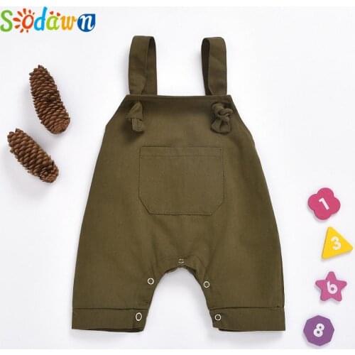Sodawn Boys Girls Baby New Solid Clolor Pants Childrens Overalls Pants Casual Cotton Toddler Jumpsuit Cute Baby Clothes