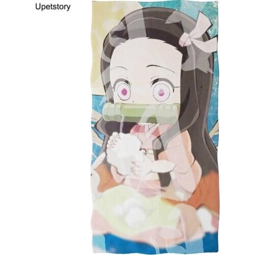 Upetstory Girl Soft Face Towel Demon Slayer Bathroom Absorbent towel Beach Cotton Towel Custom Shower Towel for Girls Toallas