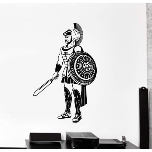 Vinyl wall decal home decoration living room bedroom decoration ancient greek samurai greek sword shield sticker mural GXL3