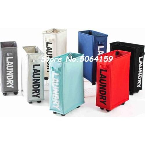 Waterproof Large Storage Basket Bathroom Dirty Clothing Fabric Collapsible Hamper Foldable Storage Laundry Basket With Wheels