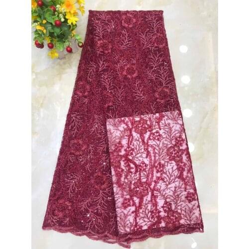 High Quality Lace Fabric Sequin Embroidered Flower Mesh Cloth DIY Design Sewing Banquet Dress Fashion Skirt 5 Yards Wholesale