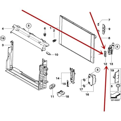 Automotive engine cooler seal rubber ring E60 520Ib wmM54 E64 E65 730I 745I E66 E65 E61 N52 E64 Thermostat rubber cover pad