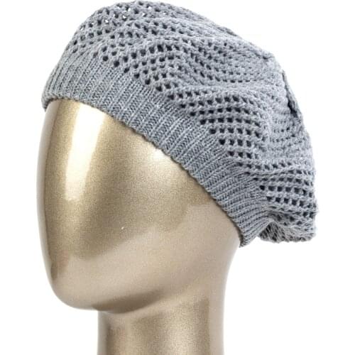 Women Double Layer Wool Knit Berets Hats Winter Spring Warm Hats Solid Color Beanies Fashion Female Casual Hollow Caps Slouchy