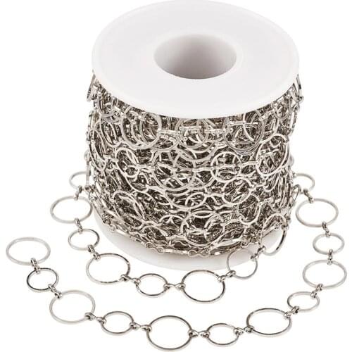 10m/roll Brass Handmade Chains Platinum Color Unwelded with Nickel Free for Jewelry Finding DIY Making